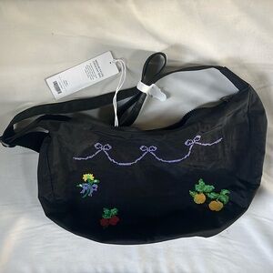 Baggu medium crescent cross stitch